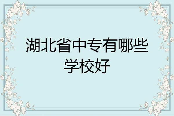 湖北省中专有哪些学校好