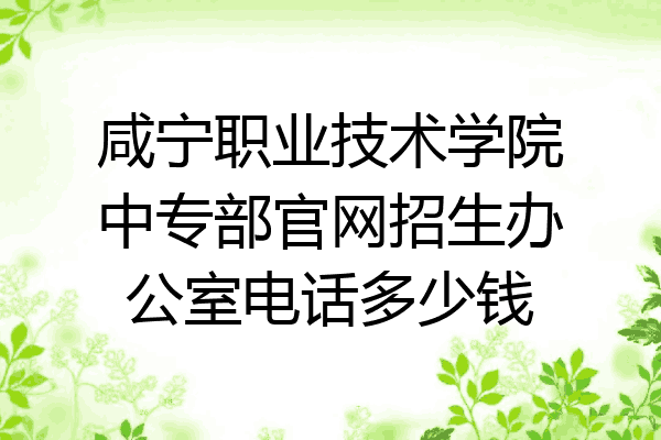 咸宁职业技术学院中专部官网招生办公室电话多少钱