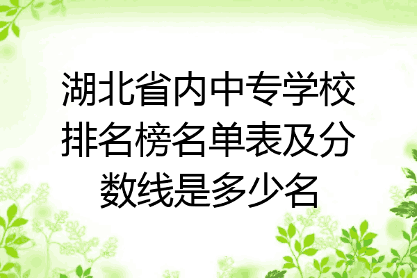湖北省内中专学校排名榜名单表及分数线是多少名