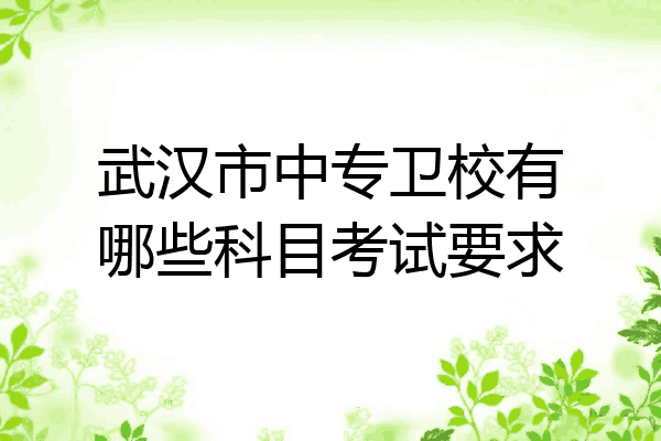 武汉市中专卫校有哪些科目考试要求