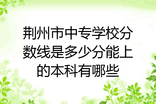 荆州市中专学校分数线是多少分能上的本科有哪些