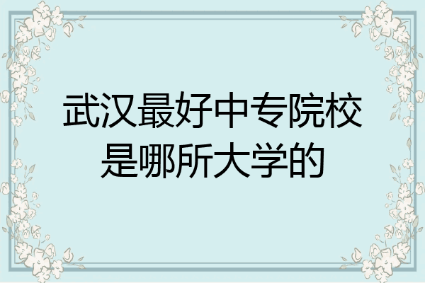 武汉最好中专院校是哪所大学的