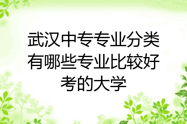 武汉中专专业分类有哪些专业比较好考的大学