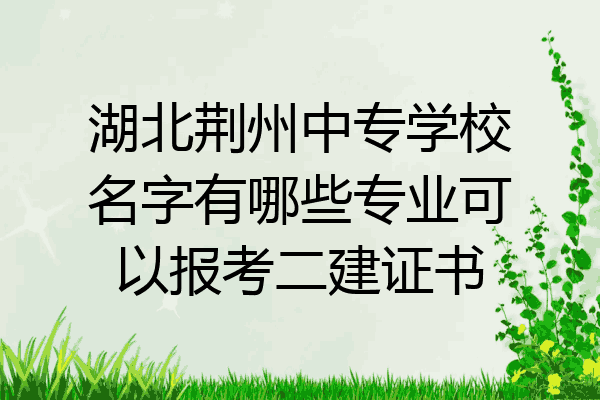 湖北荆州中专学校名字有哪些专业可以报考二建证书