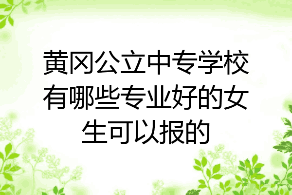 黄冈公立中专学校有哪些专业好的女生可以报的