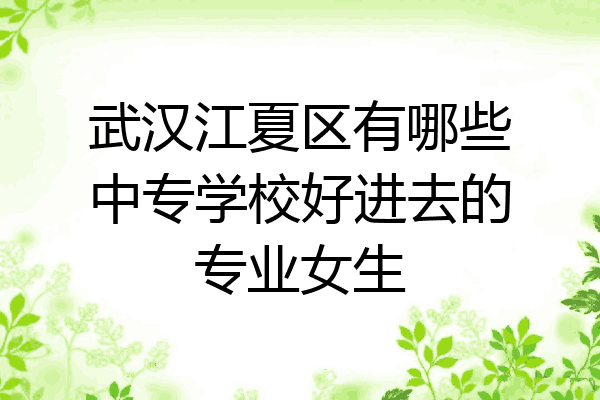 武汉江夏区有哪些中专学校好进去的专业女生