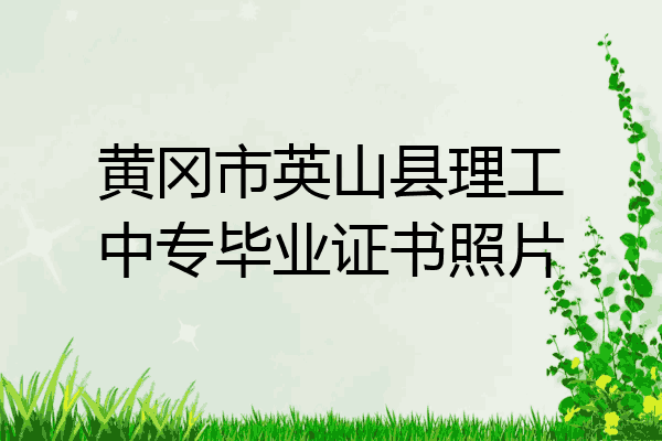 黄冈市英山县理工中专毕业证书照片