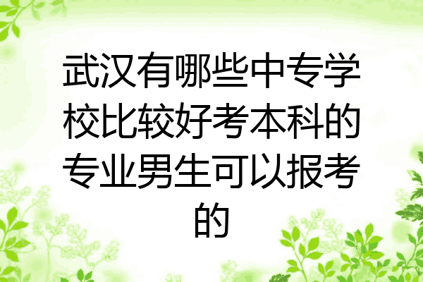 武汉有哪些中专学校比较好考本科的专业男生可以报考的