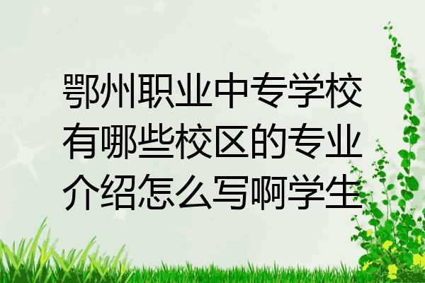 鄂州职业中专学校有哪些校区的专业介绍怎么写啊学生