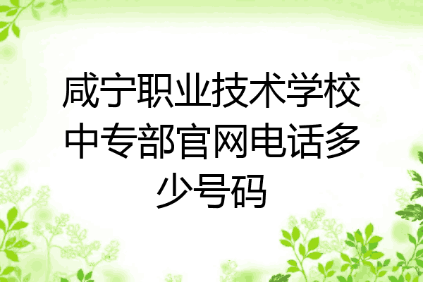 咸宁职业技术学校中专部官网电话多少号码
