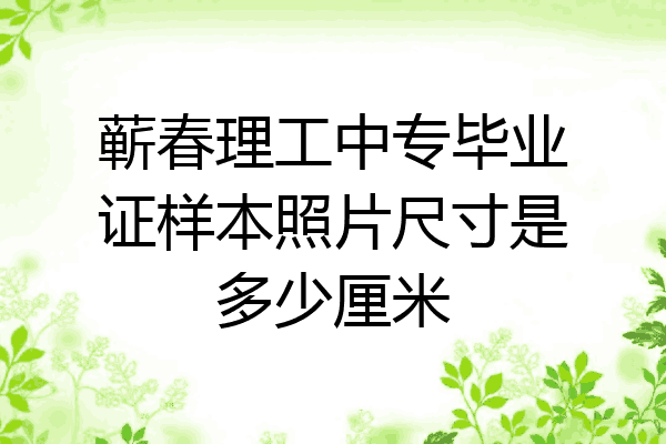 蕲春理工中专毕业证样本照片尺寸是多少厘米