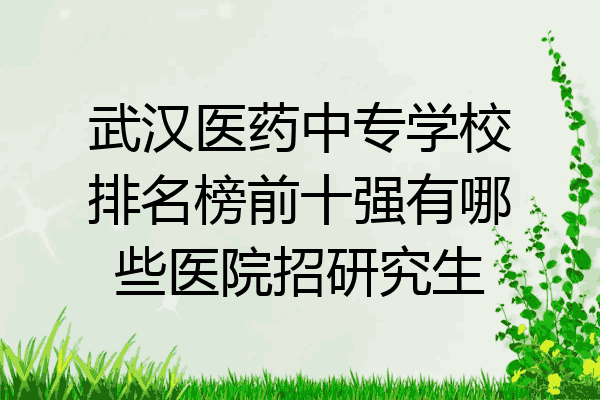 武汉医药中专学校排名榜前十强有哪些医院招研究生