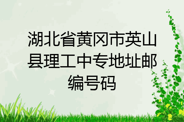 湖北省黄冈市英山县理工中专地址邮编号码