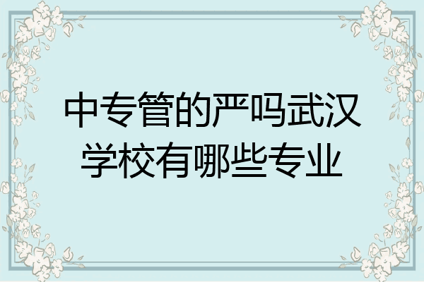 中专管的严吗武汉学校有哪些专业