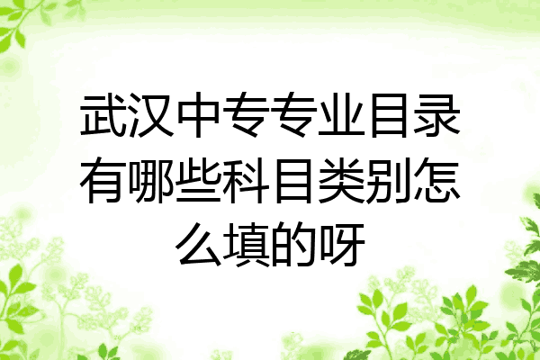 武汉中专专业目录有哪些科目类别怎么填的呀