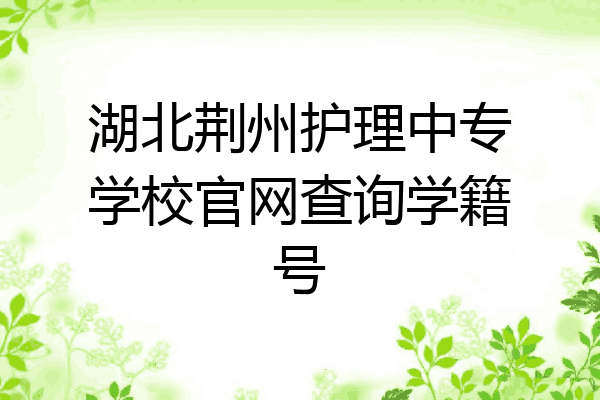 湖北荆州护理中专学校官网查询学籍号