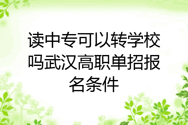 读中专可以转学校吗武汉高职单招报名条件
