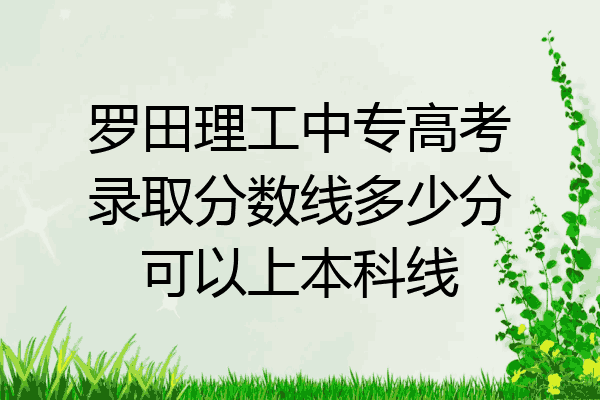 罗田理工中专高考录取分数线多少分可以上本科线