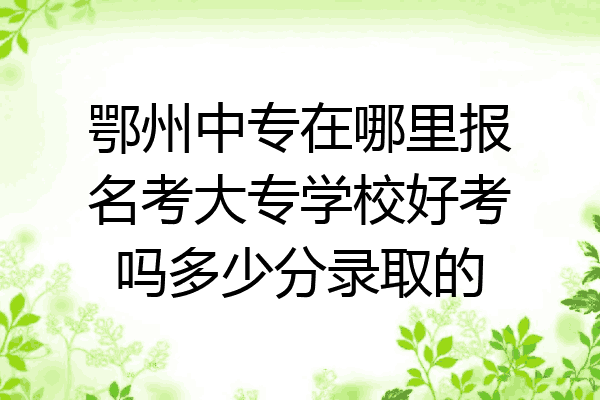 鄂州中专在哪里报名考大专学校好考吗多少分录取的