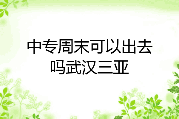 中专周末可以出去吗武汉三亚