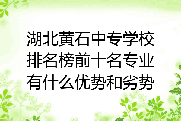湖北黄石中专学校排名榜前十名专业有什么优势和劣势