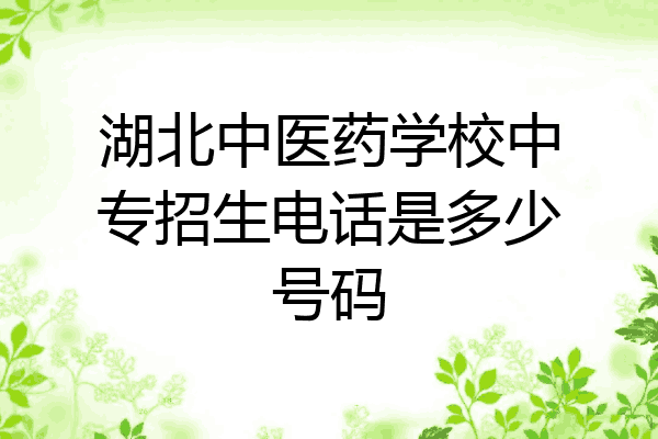 湖北中医药学校中专招生电话是多少号码