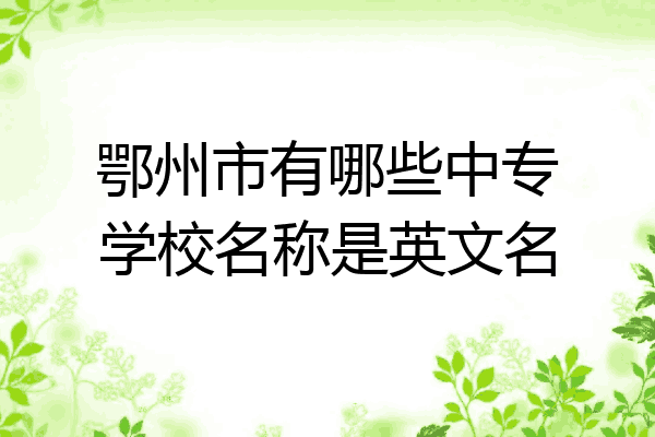 鄂州市有哪些中专学校名称是英文名