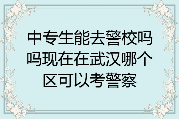 中专生能去警校吗吗现在在武汉哪个区可以考警察