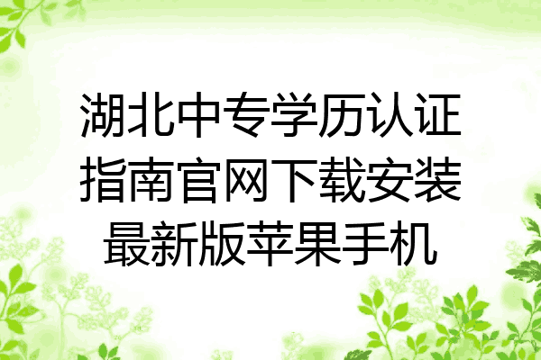 湖北中专学历认证指南官网下载安装最新版苹果手机