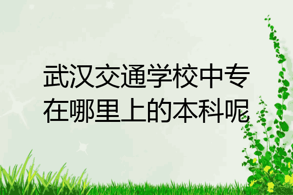 武汉交通学校中专在哪里上的本科呢