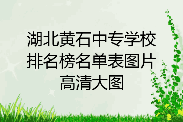 湖北黄石中专学校排名榜名单表图片高清大图