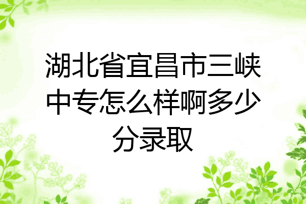 湖北省宜昌市三峡中专怎么样啊多少分录取