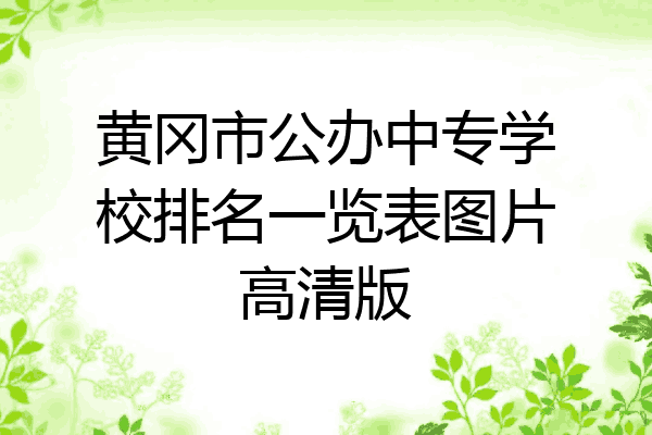 黄冈市公办中专学校排名一览表图片高清版