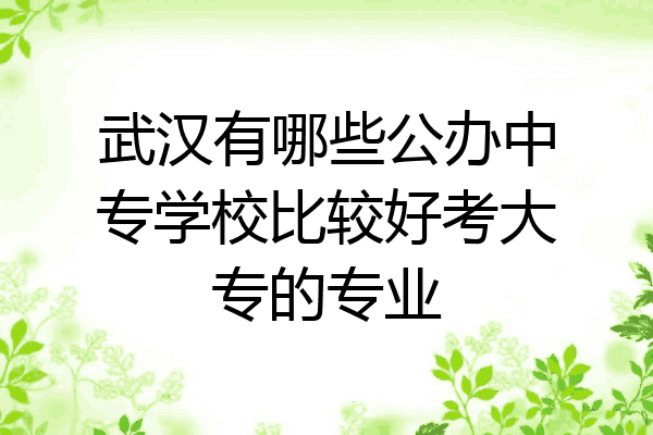 武汉有哪些公办中专学校比较好考大专的专业