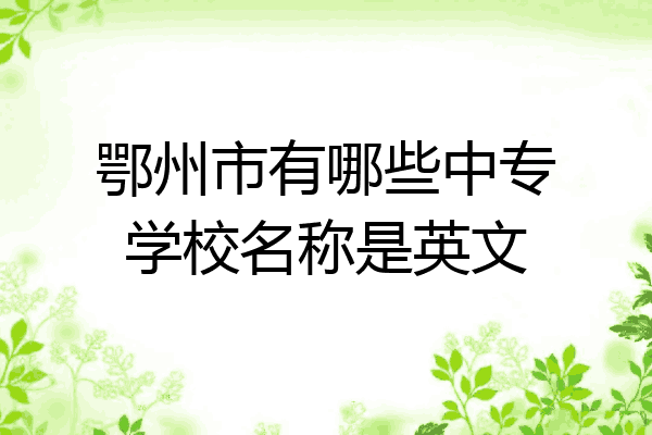 鄂州市有哪些中专学校名称是英文