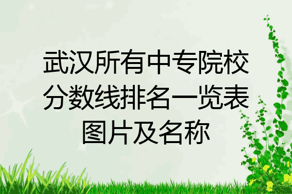 武汉所有中专院校分数线排名一览表图片及名称