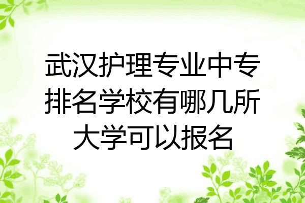 武汉护理专业中专排名学校有哪几所大学可以报名
