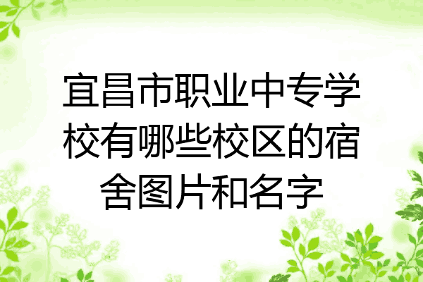 宜昌市职业中专学校有哪些校区的宿舍图片和名字