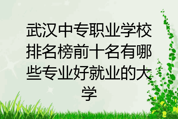 武汉中专职业学校排名榜前十名有哪些专业好就业的大学