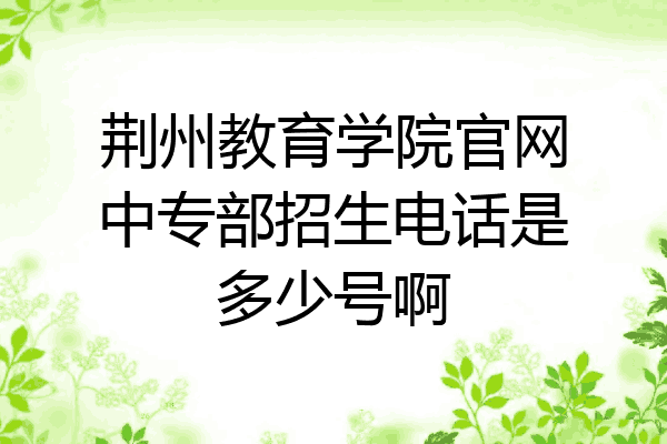 荆州教育学院官网中专部招生电话是多少号啊