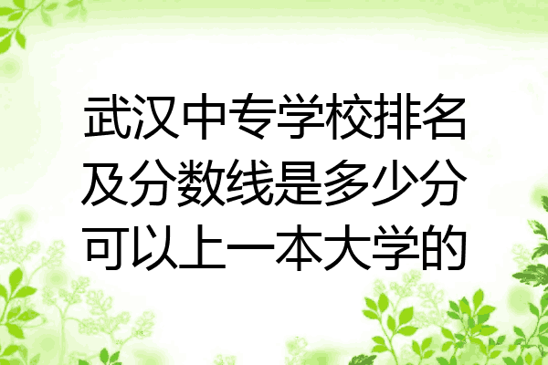 武汉中专学校排名及分数线是多少分可以上一本大学的