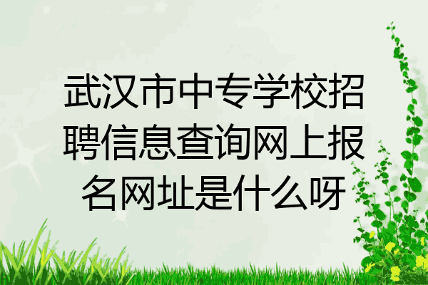 武汉市中专学校招聘信息查询网上报名网址是什么呀