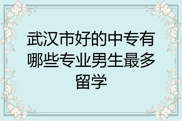 武汉市好的中专有哪些专业男生最多留学