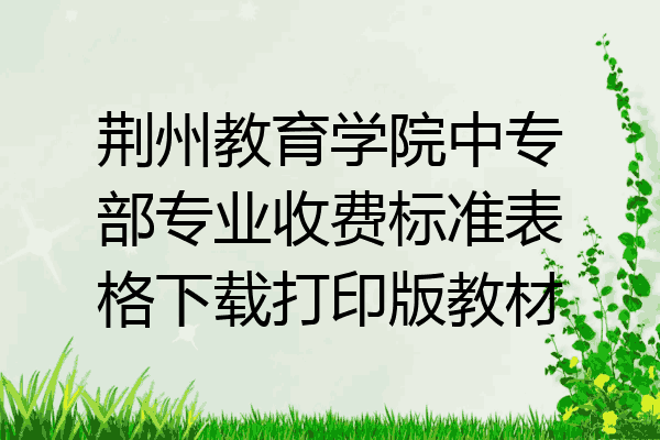 荆州教育学院中专部专业收费标准表格下载打印版教材