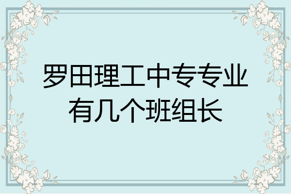 罗田理工中专专业有几个班组长