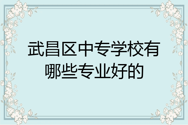 武昌区中专学校有哪些专业好的