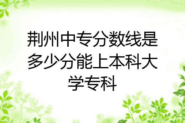 荆州中专分数线是多少分能上本科大学专科