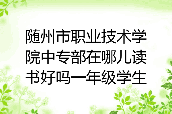 随州市职业技术学院中专部在哪儿读书好吗一年级学生