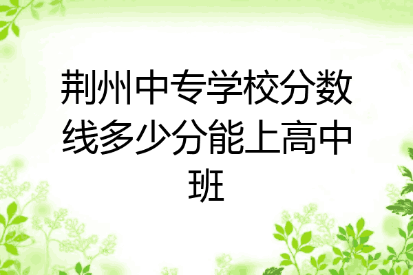 荆州中专学校分数线多少分能上高中班