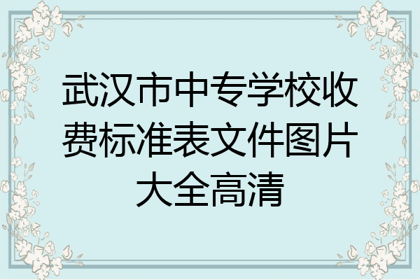 武汉市中专学校收费标准表文件图片大全高清